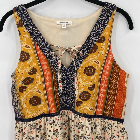 Maurices RTV Floral Tiered Babydoll Boho Mini Dress  Sleeveless Size XS - Picture 4 of 9